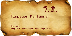 Timpauer Marianna névjegykártya
